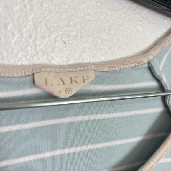 LAKE Pajama T-Shirt Blue White Stripe Women’s Size Medium - Picture 2 of 3